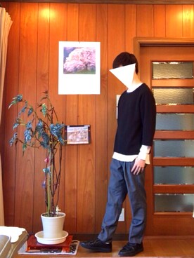 「HARE（ハレ）のダブルベルトスニーカー(HARE)（スニーカー）」を使った、あおいさん（メンズ・175cm）の春コーディネート