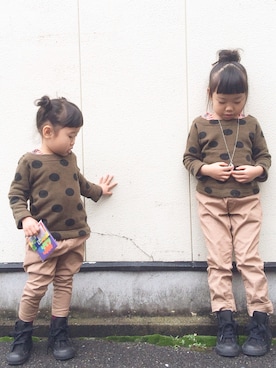 「FITH（フィス）のアイテム（パーカー）」を使った、nenechizuさん（キッズ・90cm）の春コーディネート