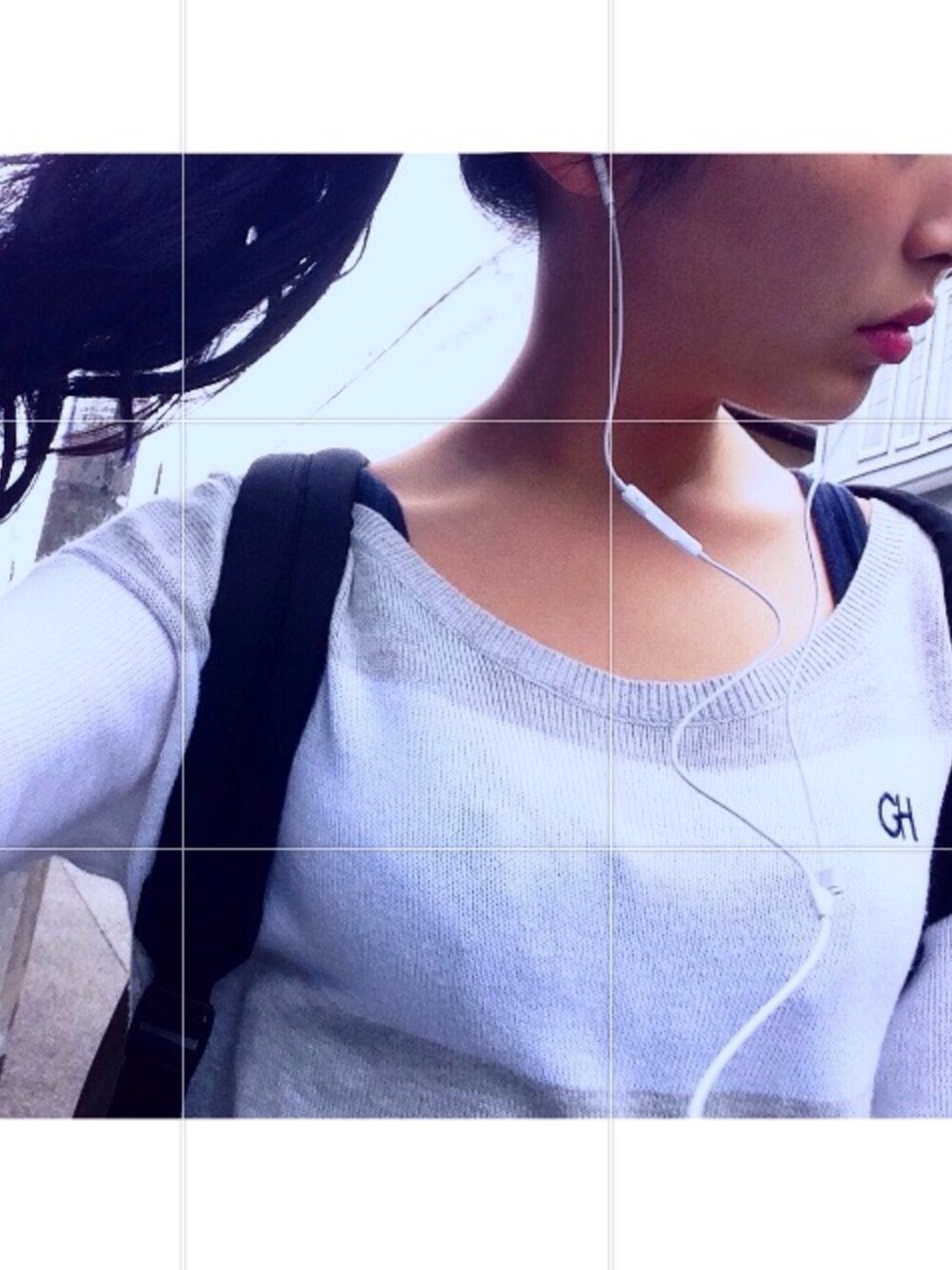 「WEARBOOKエントリー、WEAR始めました！、受験生、高校生、カジュアル、ニット、girl」｜「GILLY HICKSのアイテム（ニット/セーター、グレー系）」を使った、takalaさん（レディース・158cm）の秋コーディネートの1枚目の写真