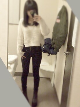 「厚底」｜mibuさん（レディース・153cm）の冬コーディネート