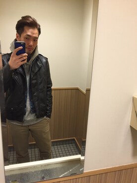 「H&M（エイチ・アンド・エム）のアイテム（ジャケット/アウター）」を使った、gerkliciousさん（メンズ・178cm・20代）の冬コーディネート
