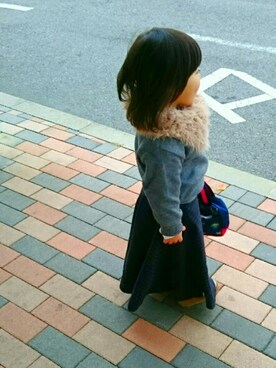 「スヌード」｜「アイテム（パンプス）」を使った、k.m♡mamaさん（キッズ・100cm）の秋コーディネート