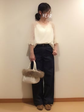 「present（プレゼント）のアイテム（ブレスレット）」を使った、c__s86さん（レディース・162cm）の秋コーディネート