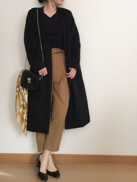 「コクーンコート」｜「アイテム（財布/小物）」を使った、c__s86さん（レディース・162cm）の秋コーディネート