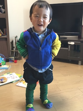 「節分」｜「アイテム（ダウンジャケット/コート）」を使った、Ryoootanさん（キッズ・80cm）の冬コーディネート
