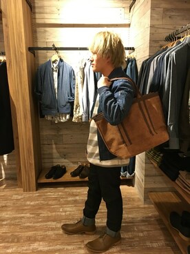 「HVC（エイチブイシー）のアイテム（バッグ）」を使った、HVCあまがさきキューズモール店さん（メンズ・163cm）の冬コーディネート