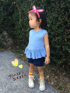 「allstar」｜「アイテム（シャツ/ブラウス）」を使った、PollyHomeさん（キッズ・90cm）の秋コーディネート