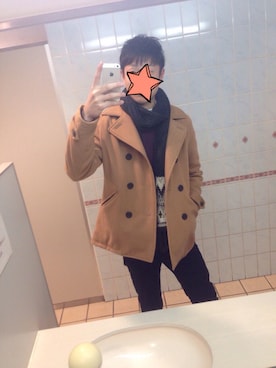 「アイテム（ピーコート）」を使った、YUSUKEさん（メンズ・177cm・10代）の冬コーディネート