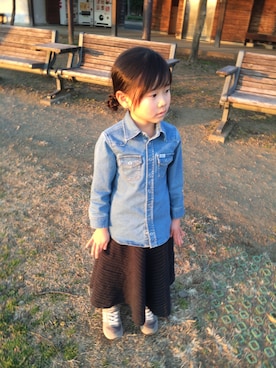 「CIAOPANIC（チャオパニック）のアイテム」を使った、swさん（キッズ・110cm）の冬コーディネート