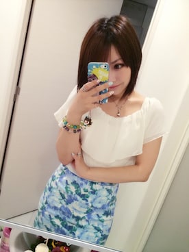 「ふんわり」｜「アイテム（アクセサリー）」を使った、はるちゃんさん（レディース・160cm）の夏コーディネート