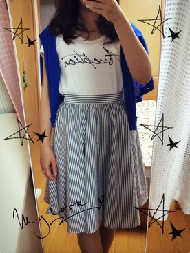 「ジャパンブルー」｜「アイテム（パンプス）」を使った、るにゃさん（レディース・154cm）の夏コーディネート