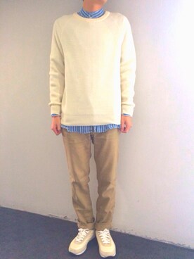 「花見コーデ」｜「アイテム（チノパンツ）」を使った、たかしさん（メンズ・174cm）の春コーディネート