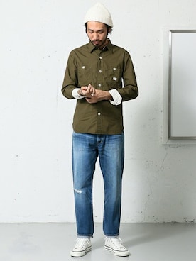 「shirts．（シャツ）のアイテム」を使った、hanadaさん（メンズ・177cm）の夏コーディネート