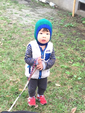 「PETIT BATEAU（プチバトー）のアイテム（スラックス）」を使った、しゅうしゅうさん（キッズ・80cm）の夏コーディネート