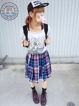 「雨の日コーデ」｜「アイテム（ラッピングキット）」を使った、SHIshaMOmo☆さん（レディース・159cm）の夏コーディネート