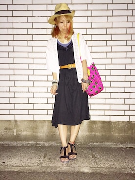 「アイテム（イヤリング、ブルー系）」を使った、SHIshaMOmo☆さん（レディース・159cm）の夏コーディネート