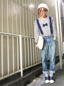 「服バカ」｜「アイテム（ハンチング/ベレー帽）」を使った、SHIshaMOmo☆さん（レディース・158cm）の秋コーディネート