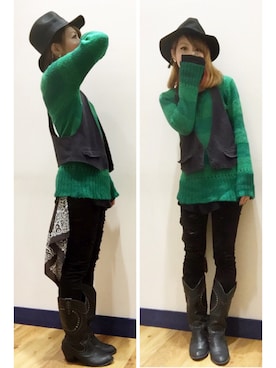 「スタッズ」｜「アイテム（ラッピングキット）」を使った、SHIshaMOmo☆さん（レディース・159cm）の秋コーディネート