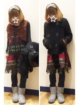 「Chaua（チャウアー）のアイテム（トップス）」を使った、SHIshaMOmo☆さん（レディース・158cm）の冬コーディネート