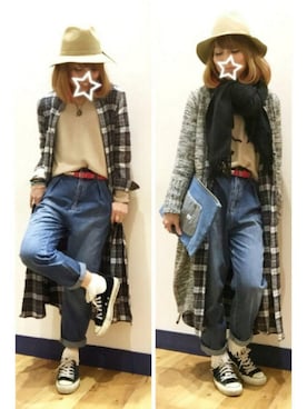 「マムジーンズ」｜SHIshaMOmo☆さん（レディース・158cm）の冬コーディネート