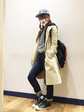 「alpha」｜「アイテム（トレンチコート）」を使った、SHIshaMOmo☆さん（レディース・159cm）の春コーディネート