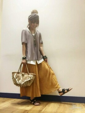 「TIDEWAY（タイドウェイ）のアイテム（腕時計）」を使った、SHIshaMOmo☆さん（レディース・158cm）の夏コーディネート