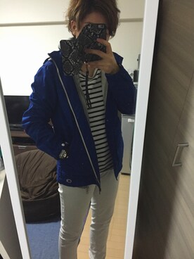 「花見」｜「アイテム（マウンテンパーカー）」を使った、mtさん（レディース・157cm）の春コーディネート
