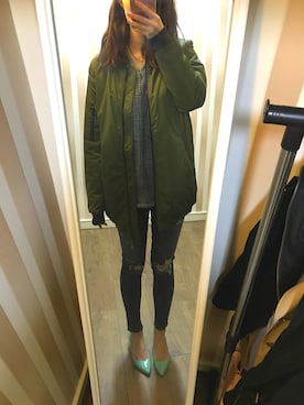 「FOREVER 21（フォーエバー トゥエンティーワン）のアイテム（ナイロンジャケット）」を使った、chocooshさん（レディース・168cm）の秋コーディネート