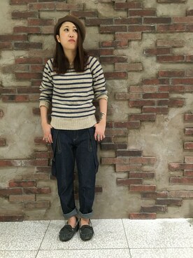 「TYPE BLUE（タイプブルー）のアイテム（パンツ）」を使った、Yukieさん（レディース・156cm）の冬コーディネート