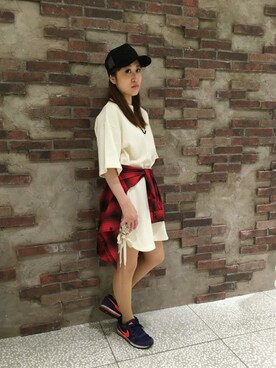 「AVIREX（アヴィレックス）のavirex/アヴィレックス/ MESH CAP AVIREX MFG/メッシュ　キャップ　AVIREX MFG（キャップ）」を使った、Yukieさん（レディース・156cm）の春コーディネート