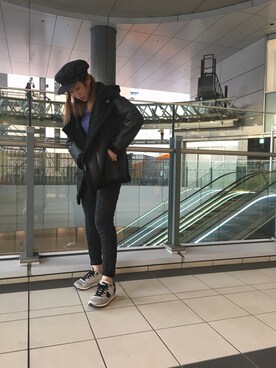 「AVIREX（アヴィレックス）のアイテム（ムートンコート）」を使った、Yukieさん（レディース・156cm）の秋コーディネート