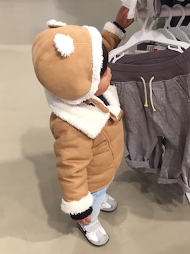 「kids」｜「アイテム（ムートンコート）」を使った、hal_xoxoさん（キッズ・90cm）の冬コーディネート