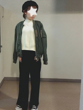 「A part by（アパートバイ）のアイテム（ブルゾン）」を使った、chihirooさん（レディース・151cm）の秋コーディネート