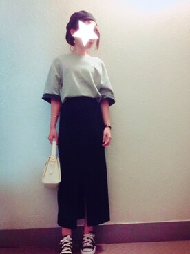 chihirooさんの「WOMEN メリノブレンドリブスカート」を使ったコーディネート