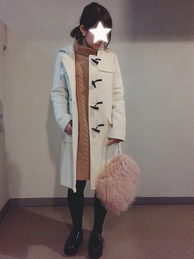 「A part by（アパートバイ）のアイテム（ダッフルコート）」を使った、chihirooさん（レディース・151cm）の冬コーディネート