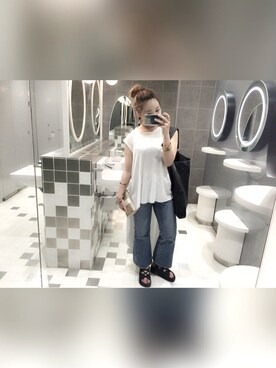 「EMODA（エモダ）のアイテム（トートバッグ）」を使った、네네 ♡さん（レディース・152cm）の夏コーディネート