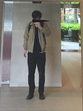 「短丈トップス」｜「アイテム（ブルゾン）」を使った、tictakさん（メンズ・172cm）の秋コーディネート
