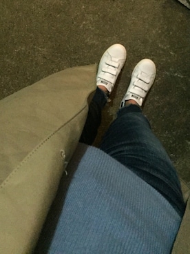 「Ungrid（アングリッド）のインディゴフレイドヘムストスリ（デニムパンツ）」を使った、sykさん（レディース・155cm）の冬コーディネート