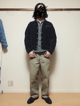 「チドリ柄」｜「アイテム（その他アウター）」を使った、やちさん（メンズ・170cm）の秋コーディネート