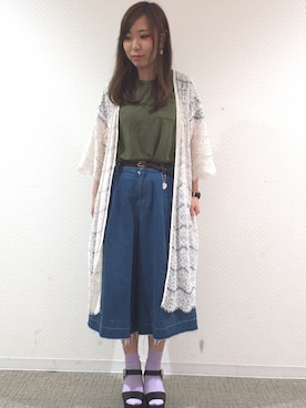 「アイテム（腕時計、ブラウン系）」を使った、ちぃさん（レディース・158cm）の春コーディネート