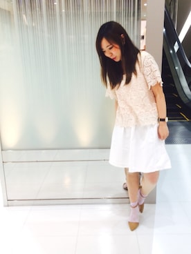 「アイテム（パンプス、イエロー系）」を使った、ちぃさん（レディース・158cm）の夏コーディネート