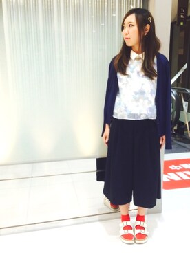 「no brand（ノーブランド）のアイテム（カーディガン/ボレロ）」を使った、ちぃさん（レディース・158cm）の夏コーディネート