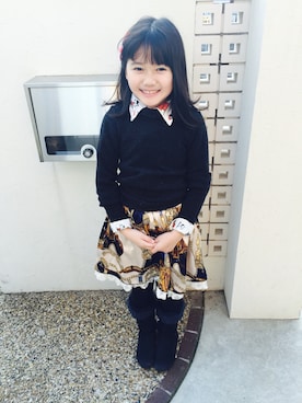 「アイテム（ブーツ）」を使った、Miyuさん（キッズ・122cm）の冬コーディネート