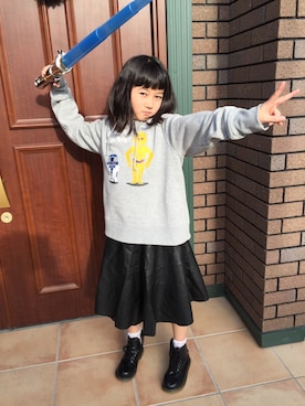 「アイテム（パーカー）」を使った、Miyuさん（キッズ・127cm）の冬コーディネート