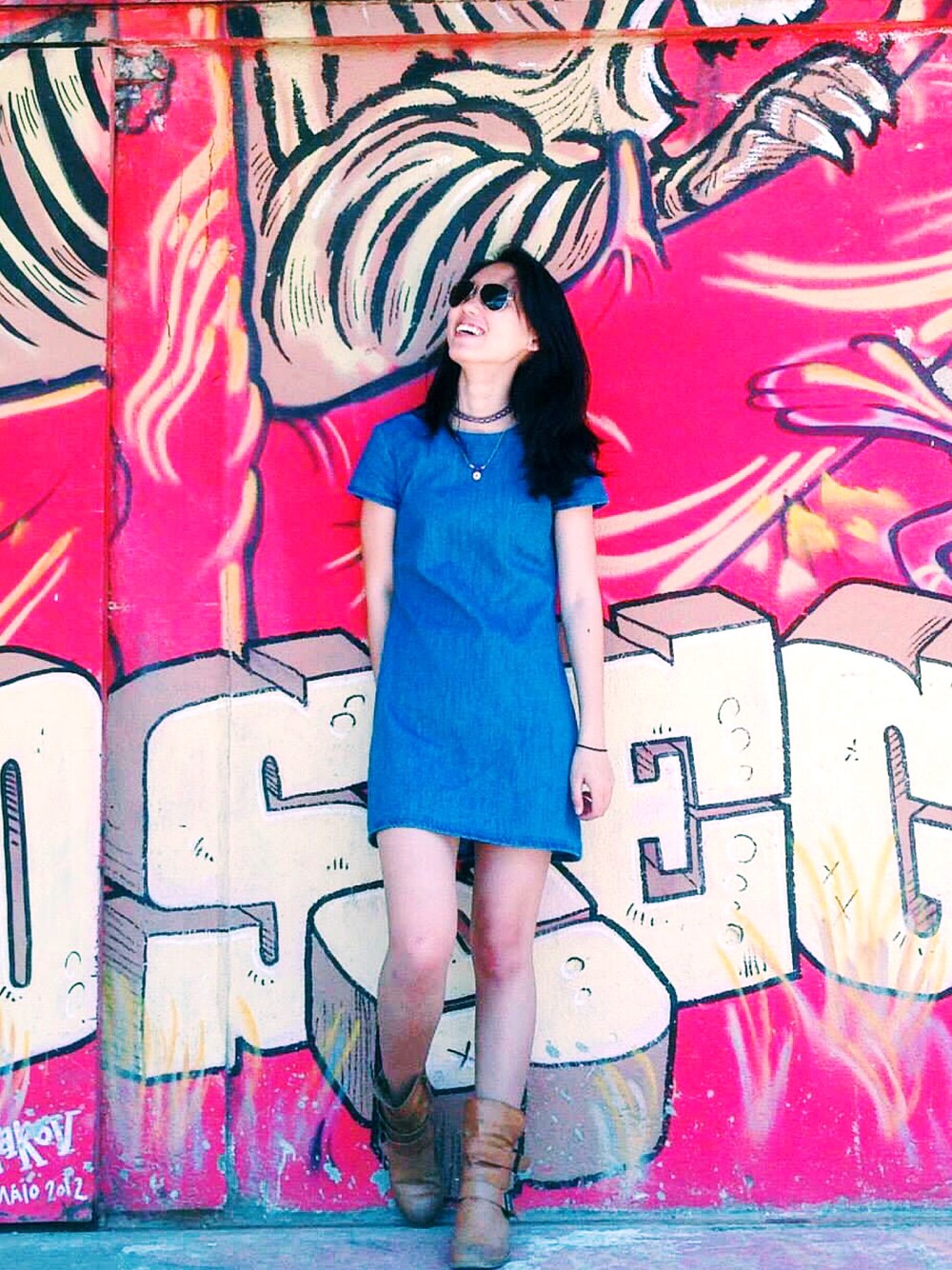 「boots、summer、STYLE、CHILL、cafe、brunch、casual、simple」｜「Ray-BanのRay-Ban RB3537 サングラス RB353751002/6G（サングラス、ブラック系）」を使った、Esean 🔺さん（レディース・162cm）の夏コーディネートの1枚目の写真