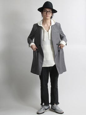 「フリンジ」｜「アイテム（チェスターコート）」を使った、fukusima613さん（メンズ・175cm）の秋コーディネート