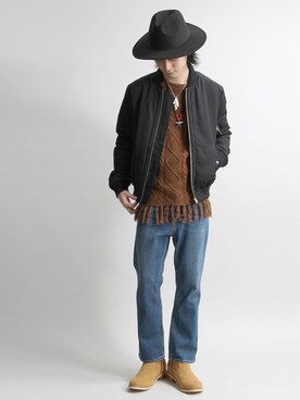 「WEGO（ウィゴー）のアイテム（ミリタリージャケット）」を使った、fukusima613さん（メンズ・175cm）の冬コーディネート