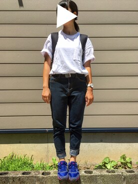 「Honeys（ハニーズ）のアイテム」を使った、UKIさん（レディース・155cm）の夏コーディネート