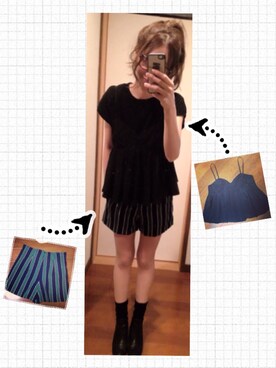 「ぺプラムトップス」｜「アイテム（ブーティ）」を使った、mayuchanokoさん（レディース・163cm）の秋コーディネート