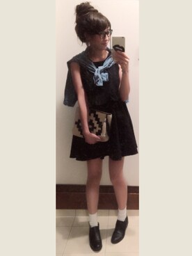 「ダンガリーシャツ」｜「アイテム（ワンピース/ドレス）」を使った、mayuchanokoさん（レディース・163cm）の秋コーディネート